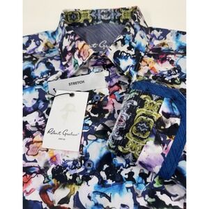NWT Robert Graham THE ATLAS Watercolor Stretch Classic Fit L/S Shirt LARGE $198